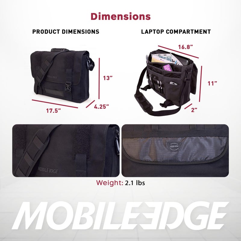 Mobile Edge حقيبة موبايل إيدج إيكو للرجال والنساء، تناسب أجهزة اللابتوب حتى 17.3 بوصة، حقيبة كمبيوتر للسفر والعمل، قماش قطن، جيوب مبطنة، سوداء - Image 5